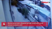 İş yerinden çuval dolusu malzeme çaldı