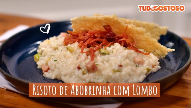 Risoto de abobrinha com lombo defumado