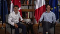 Macron incontra Trudeau a margine del G7 in Germania