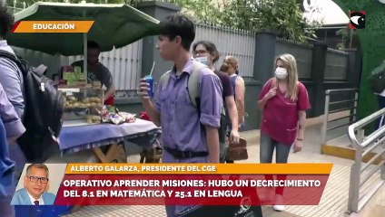 Operativo aprender misiones hubo un decrecimiento del 8.1 en matemática y 25.1 en lengua