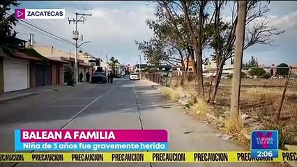 Balean a familia en Zacatecas; niña de tres años resulta herida