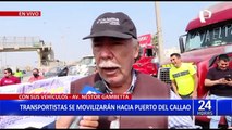 Representantes de gremios de transportes se movilizan hacia el puerto del Callao