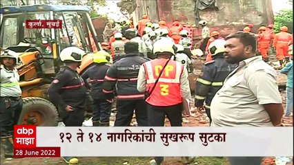 Mumbai Building Collapse : कुर्ल्याात इमारत कोसळली, 12 ते 14 नागरिकांची सुखरुप सुटका : ABP Majha