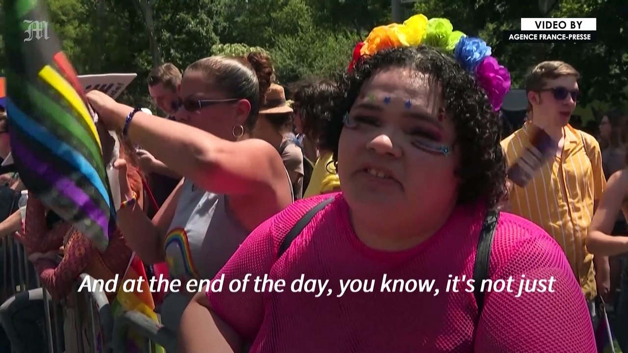 Supreme Court abortion ruling weighs on minds at NYC Pride marches