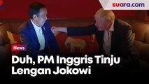 Duh, PM Inggris Tinju Lengan Jokowi Saat Bertemu di Jerman! Ada Apa Nih?