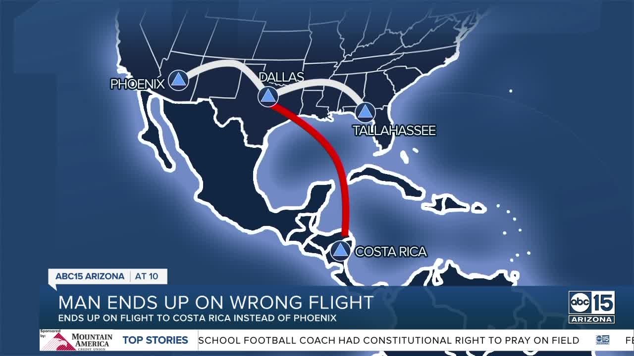 Valley man ends on wrong flight
