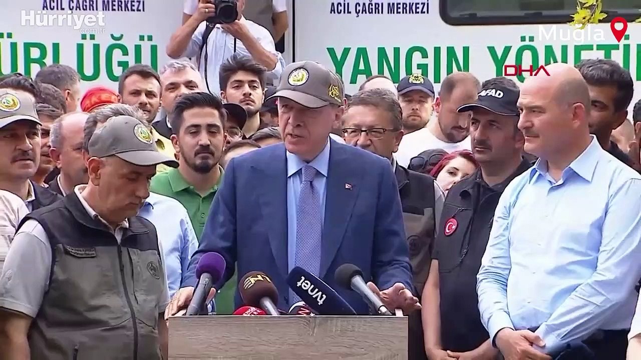 Cumhurbaşkanı Erdoğan Marmaris'te: Yangın büyük oranda kontrol altında