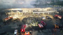 El centro comercial atacado por Rusia en la ciudad de Kremenchuk.