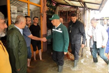 Son dakika... Bakan Kirişçi selin vurduğu Saltukova'da