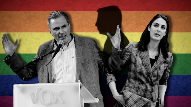 Más Madrid pone la bandera arcoíris en el Ayuntamiento de Almeida y Ortega Smith entra en cólera