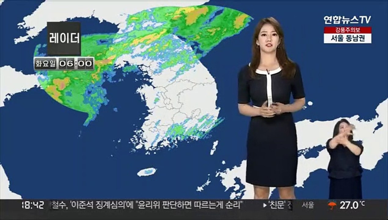 [날씨] 밤사이 중부 호우...모레까지 장맛비, 최대 300mm