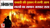 Fire Breaks Out In Scrap Shop In Ambala|अंबाला में कबाड़ी की दुकान में लगी भीषण आग,लाखों का नुकसान