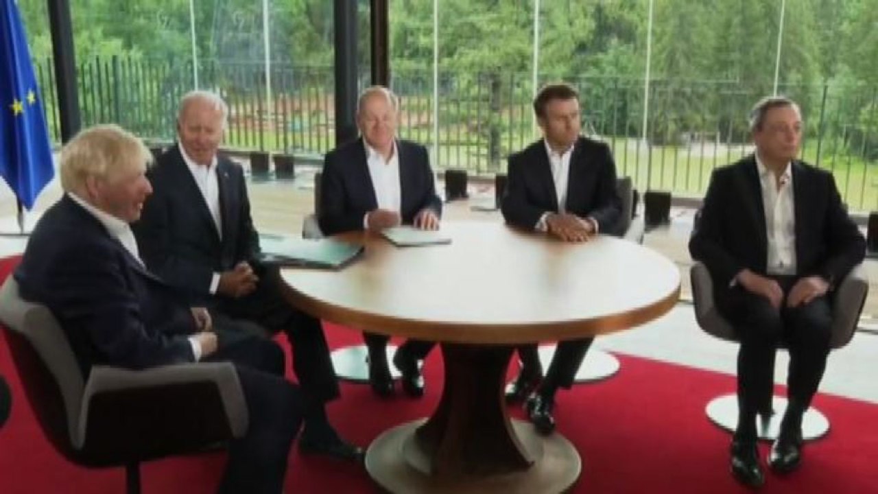 G7: vertice a cinque tra Johnson, Biden, Scholz, Macron e Draghi