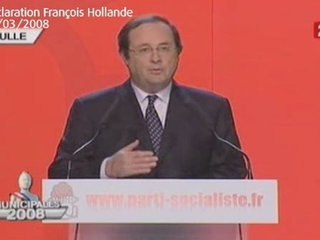 Déclaration de François Hollande - 9 mars 2008
