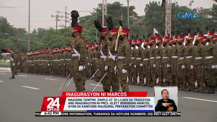 Magiging taimtim, simple at 'di lilihis sa tradisyon ang inagurasyon ni President-elect Bongbong Marcos, ayon sa kaniyang inaugural preparation committee | 24 Oras