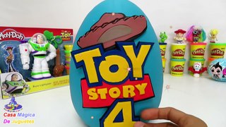 Huevo Gigante Sorpresa de Toy Story 4 y Sombrero de Woody y Logo con Juguetes de la Pelicula