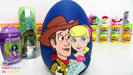 Huevo Gigante Sorpresa de Woody y Bo Peep de Toy Story 4 con Nueva Hairdorables Shortcuts y Treasure X Aliens