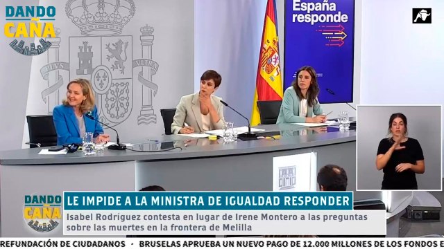 Hasta en cinco ocasiones impide Isabel Rodríguez que Irene Montero valore lo sucedido en Marruecos