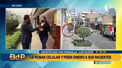 Los Olivos: Odontóloga denuncia robo de celular y piden más de 2. 000 soles a sus pacientes