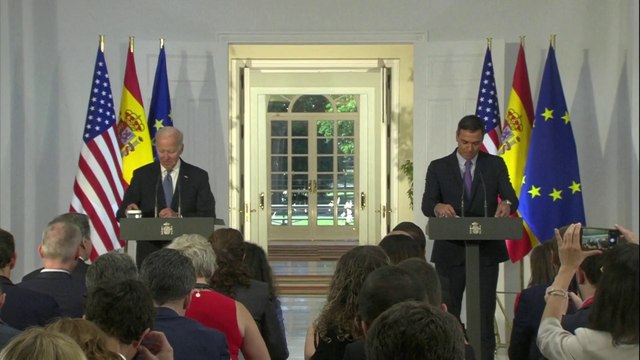مؤتمر صحفي للرئيس الأميركي جو بايدن مع رئيس الوزراء الإسباني بيدرو سانشيز