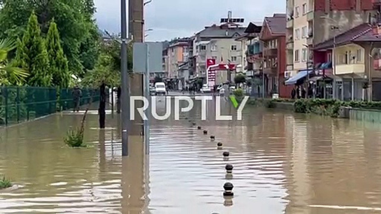 Turkey: drone footage captures flooding as heavy rains hit northwest of the country