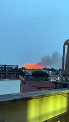 Ostia, vasto incendio nella zona dell’Idroscalo. IL ROGO VISTO DA FIUMICINO