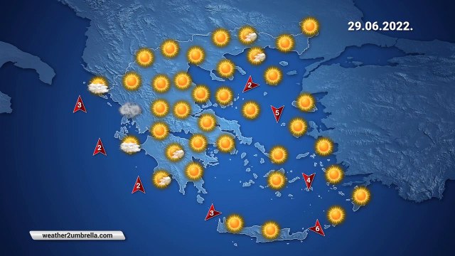 Η πρόγνωση του καιρού για την Τετάρτη 29-06-2022