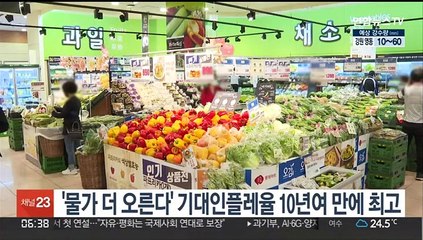 '물가 더 오른다' 기대인플레율 10년여 만에 최고