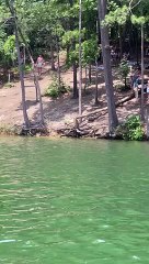 Woman Faceplants During Rope Swing Fail