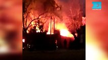 Impresionante incendio de una vivienda en Villa Elisa