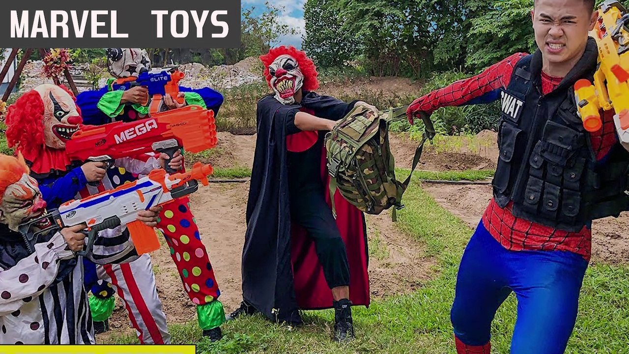 Marvel Toys - Spider X Warriors Nerf Guns Fight Criminal Group Dangerous Robbers