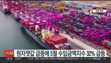 원자잿값 급등에 5월 수입금액지수 32% 급등