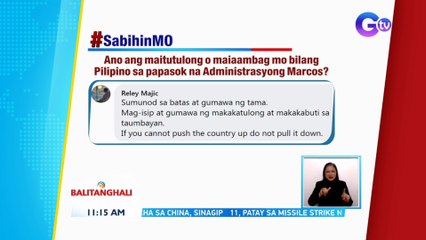 #SabihinMo: Ano ang maitutulong o maiaambag mo bilang Pilipino sa papasok na administrasyong Marcos? | BT