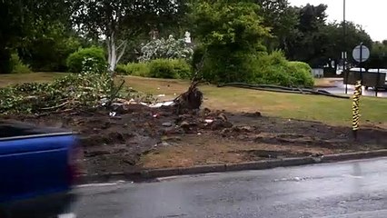Oulton Hall Roundabout crash: Tanker crashes into roundabout as video shows aftermath