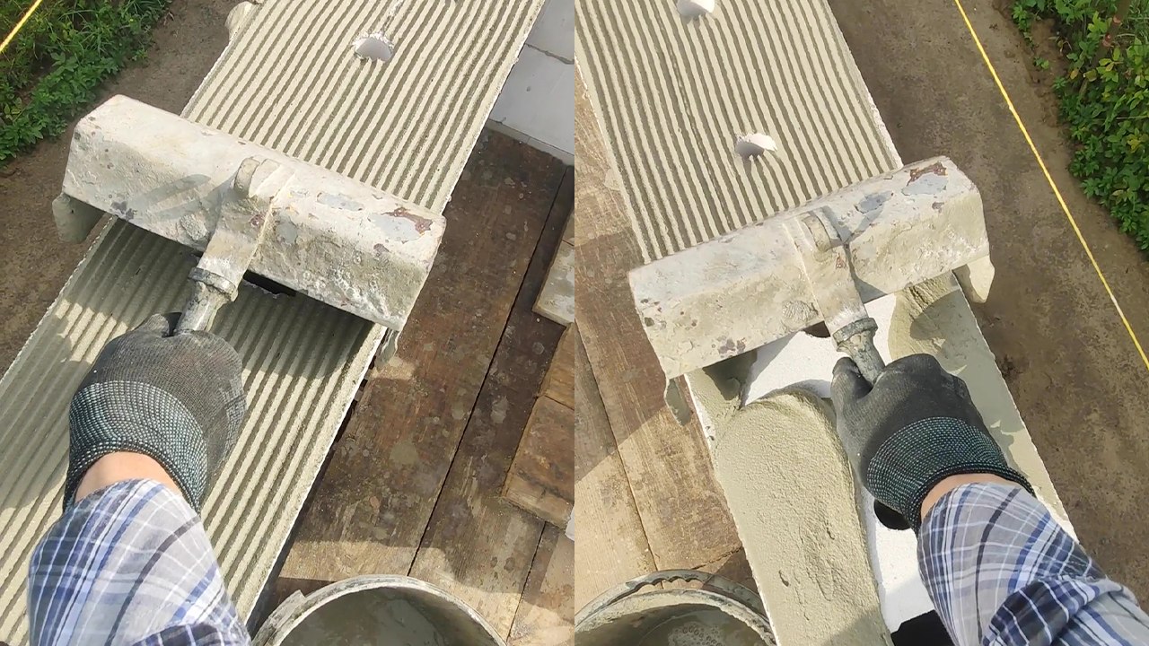 'Gifted mason does his magic on a mini brick wall - Satisfactory !'