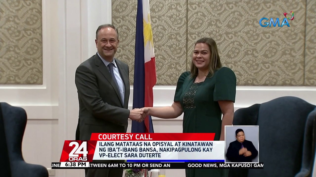 Ilang matataas na opisyal at kinatawan ng iba't-ibang bansa, nakipagpulong kay VP-elect Sara Duterte | 24 Oras