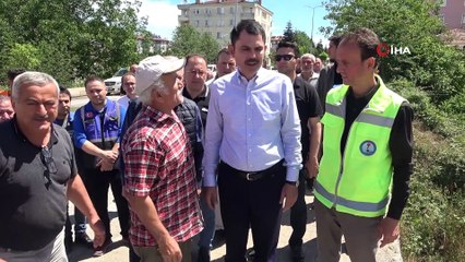 Bakan Kurum selden etkilenen 3 ilçede incelemelerde bulundu