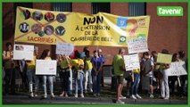 Namur: Manifestation devant le cabinet Céline Tellier contre l'extension de la carrière de Beez