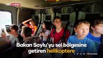 Bakan Soylu, helikoptere binmek isteyen çocukları kırmadı