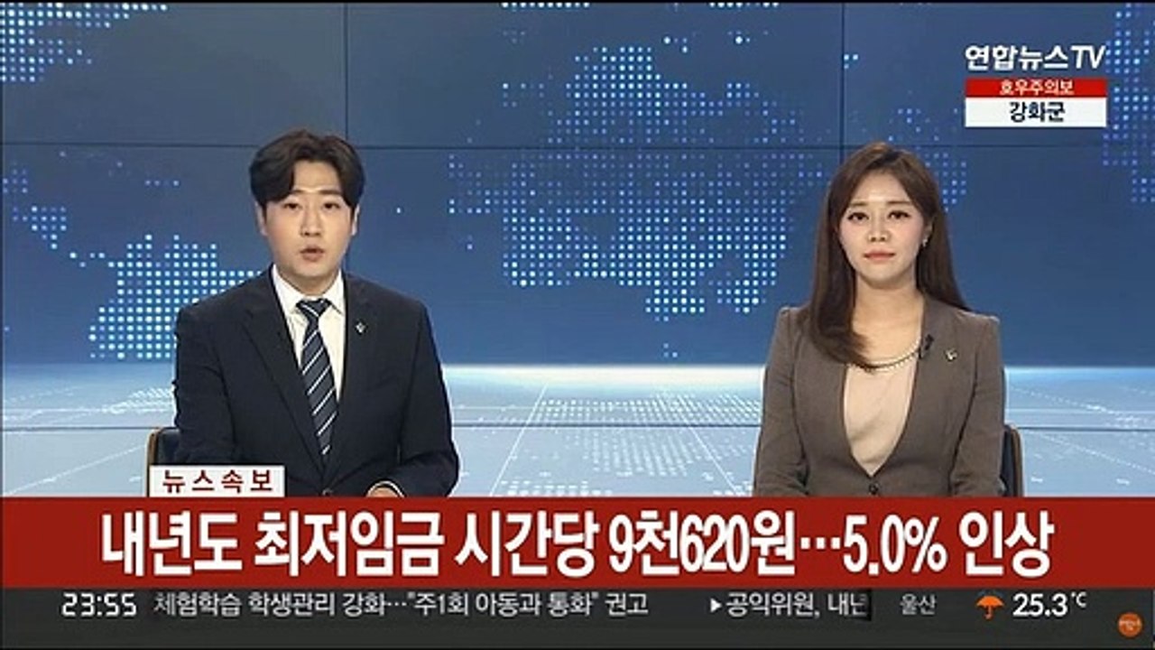 [속보] 내년도 최저임금 시간당 9천620원으로 결정…5.0% 인상
