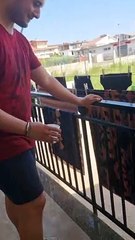 Rude Dude Startles Sleeping Dog