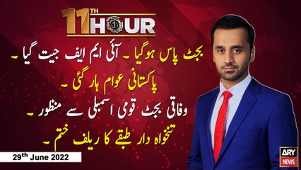 11th Hour | Waseem Badami | ARY News | 29th June 2022
