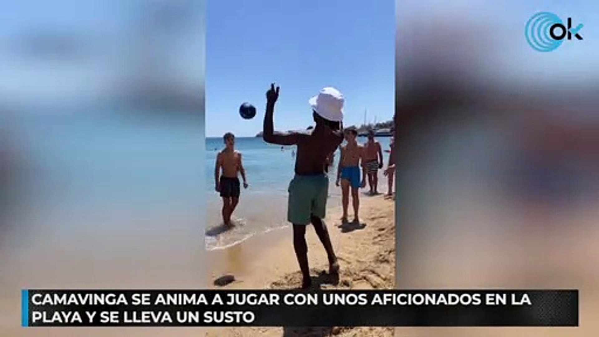 Camavinga se anima a jugar con unos aficionados en la playa y se lleva un  susto - Vídeo Dailymotion