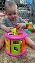 Dad's Cheering for Tired Son Finishing a Toy Startles Him