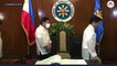 Rodrigo Duterte welcomes Ferdinand Marcos Jr. in Malacañang