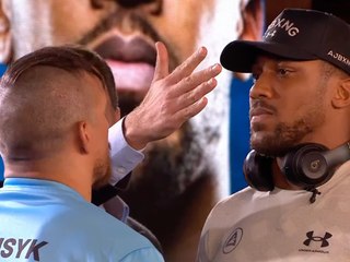 Boxe : Le face-à-face intense entre Anthony Joshua et Oleksandr Usyk avant leur combat