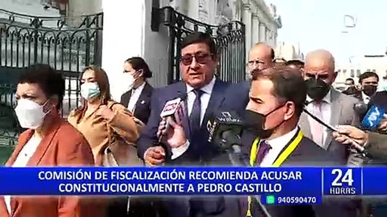 Comisión de Fiscalización recomienda acusar constitucionalmente a Pedro Castillo