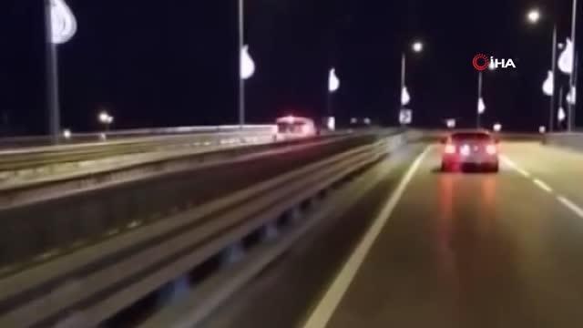 Çevre yolunda ters yönde ilerleyen araç tehlike saçtı