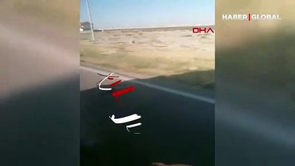 Camları ve plakası olmayan otomobilde tehlikeli yolculuk