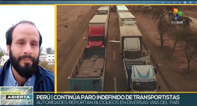 Gremios de transportistas peruanos prosiguen paro indefinido